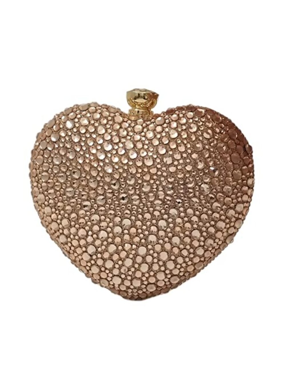 Heart Shape Crystal Clutch Rhinestone Evening Bag Detachable Chain Wedding Party